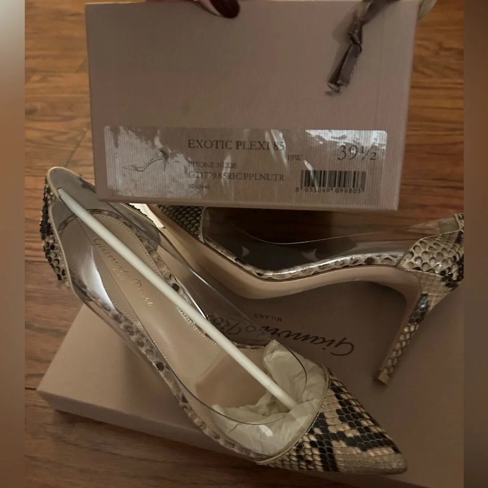 Gianvito Rossi Python Plexi Stilettos 39.5 - Picture 3 of 9